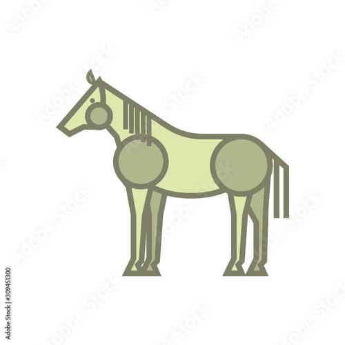 Caballo ilustración vectorial de equino Icono del caballo, dibujo del caballo, logotipo del caballo, Vector del caballo