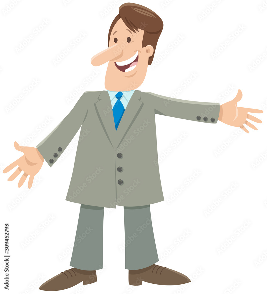 happy man or businessman cartoon comic character happy man or businessman cartoon comic character