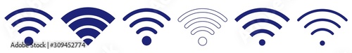 Wireless Blue | Internet Connection | Signal Icon | Variations