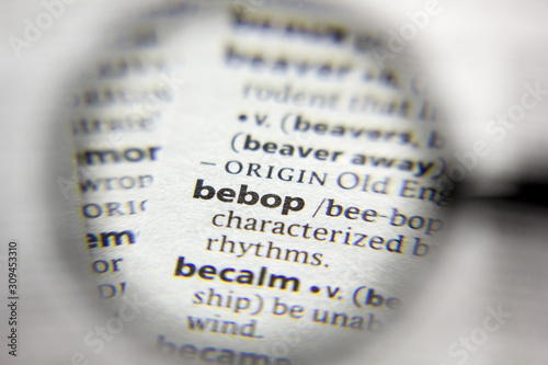 Billede på lærred The word or phrase Bebop in a dictionary.