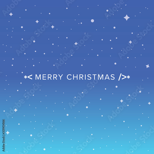 Christmas card design inspired by programming languages, coding, HTML.