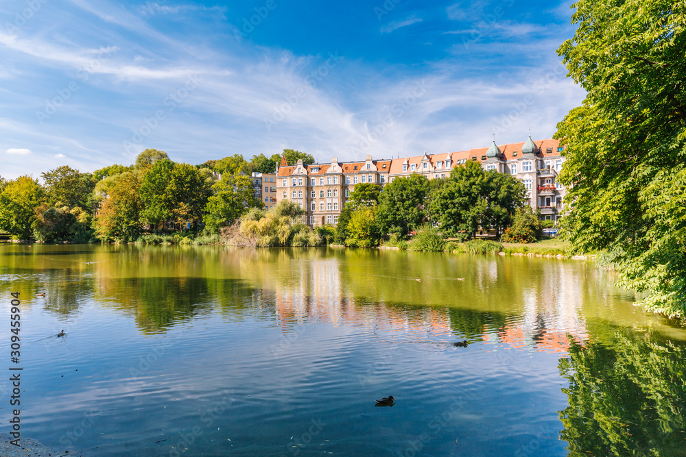 Szczecin. Kasprowicz city park. A place for walks and relaxation for residents Szczecin. Kasprowicz city park. A place for walks and relaxation for residents