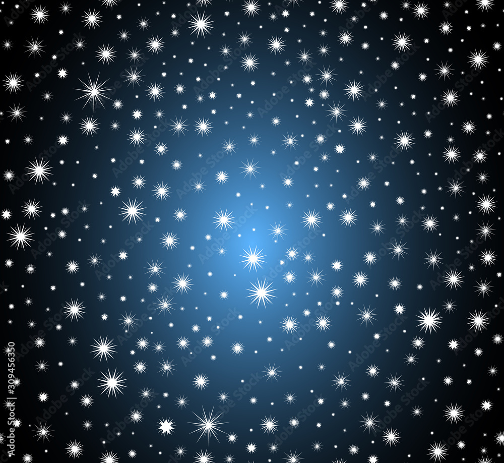 Winter decorative vector seamless pattern with falling snow, snowflakes. 