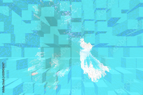 Shapes abstract holographic 3D