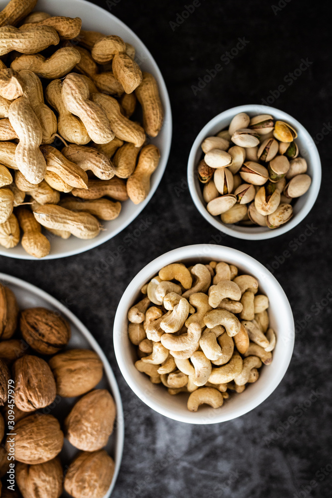 Various sort of nuts on the table Various sort of nuts on the table