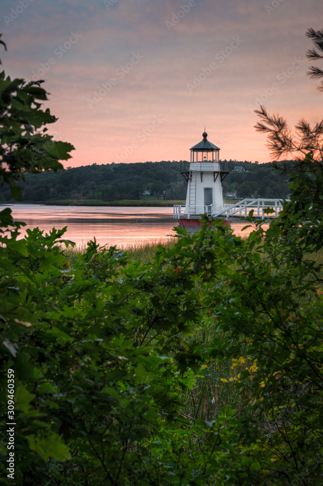 Doubling Point Lighthouse Sunset From Shore