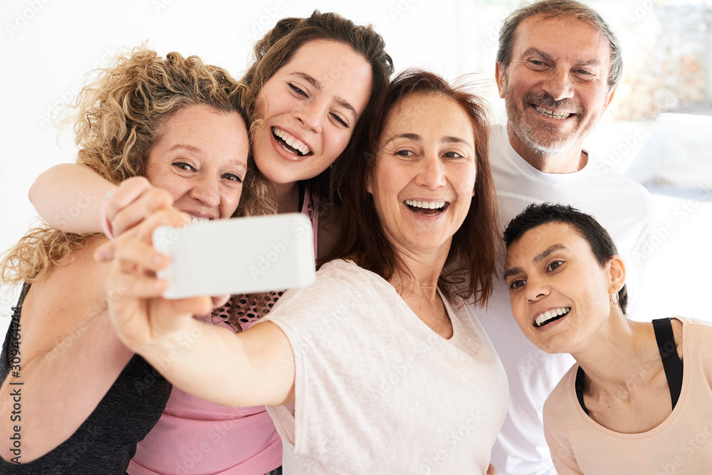 Yoga group selfie.