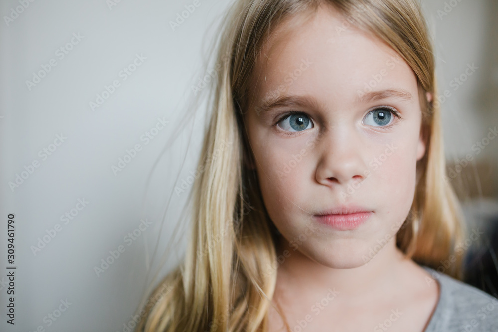 Kid on plain white background Kid on plain white background