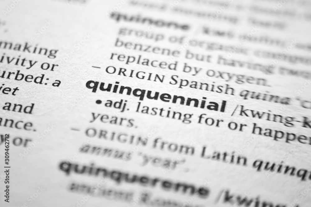 Word or phrase Quinquennial in a dictionary. Word or phrase Quinquennial in a dictionary.