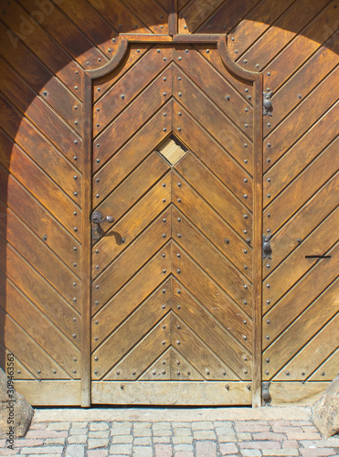 Wooden door in gate