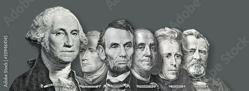 US Currency - Presidents and Founding  Fathers of the United states from Dollar Bills photo