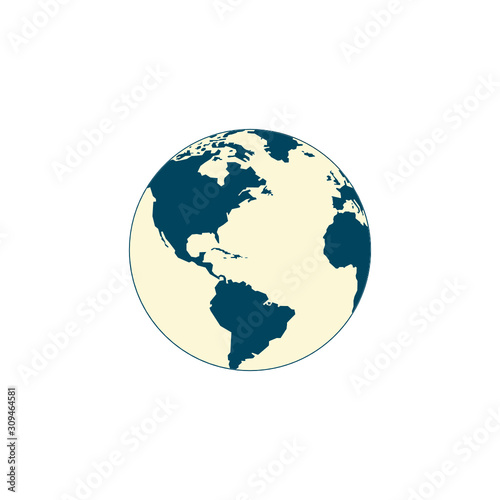 Planeta Tierra Icono de Planeta Tierra Símbolo plano del día de la Tierra.