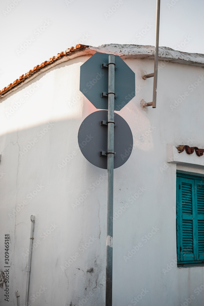 Stop sign from behind