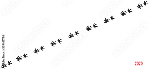 Happy New Year. Rat's paw prints.