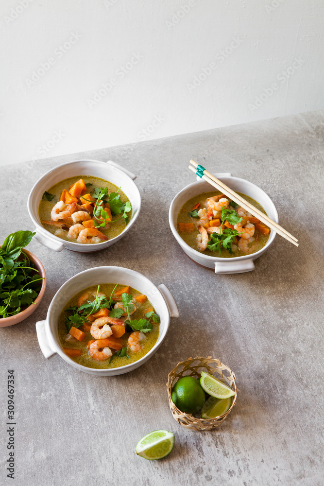 Shrimp and vegetable squash curry