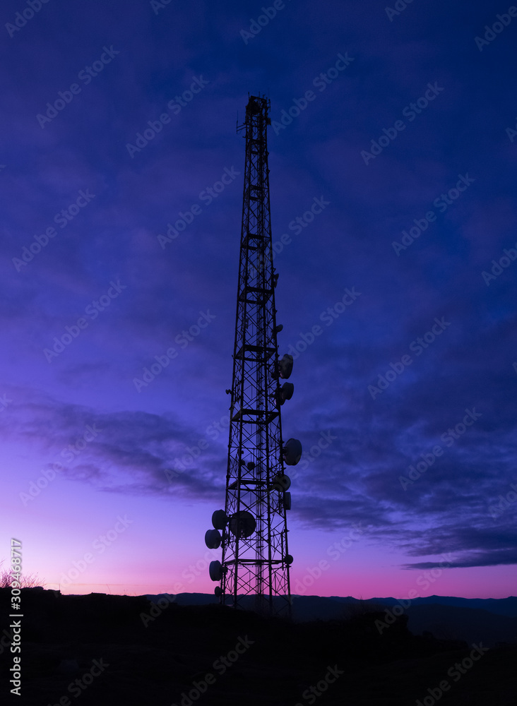 communications and telephone tower on Mount Jaizkibel, Euskadi