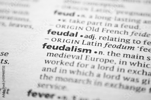 Картината върху платно Word or phrase Feudalism in a dictionary.