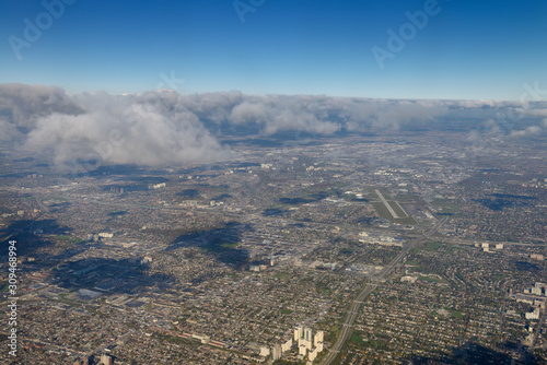 Canvas Print Aerial view of Toronto Allen Expressway to Yorkdale Shopping Center and Downsvie