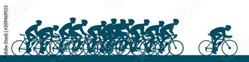 silhouettes of bicycle racer. vector illustration