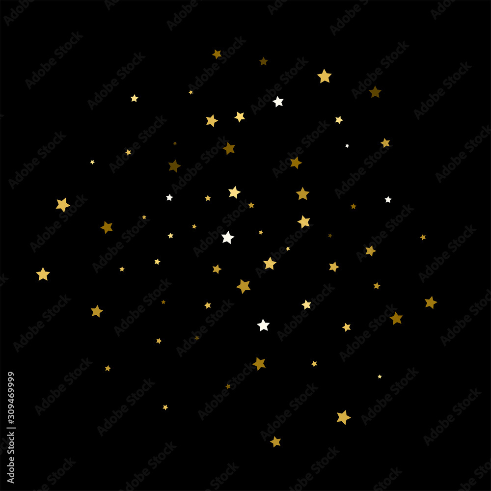 Confetti celebration. Gold Confetti on black background