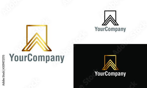Triple linear letter A logo icon design template elements. Simple minimalist template graphic illustration. Creative vector emblem, for icon or design concept.
