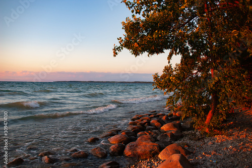 gold sunset on a simcoe lake