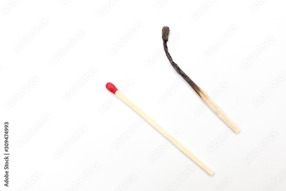 Match isolated on a white background, concept idea comparison Match isolated on a white background, concept idea comparison