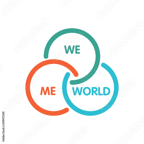 Vector circle infographic. Template for diagram, graph, presentation and chart. Business concept with 3 options, parts, steps or processes. Abstract background. we me world.