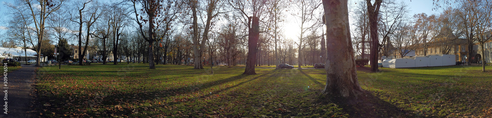 A panoramic view of public park in Bonn, Germany. A panoramic view of public park in Bonn, Germany.