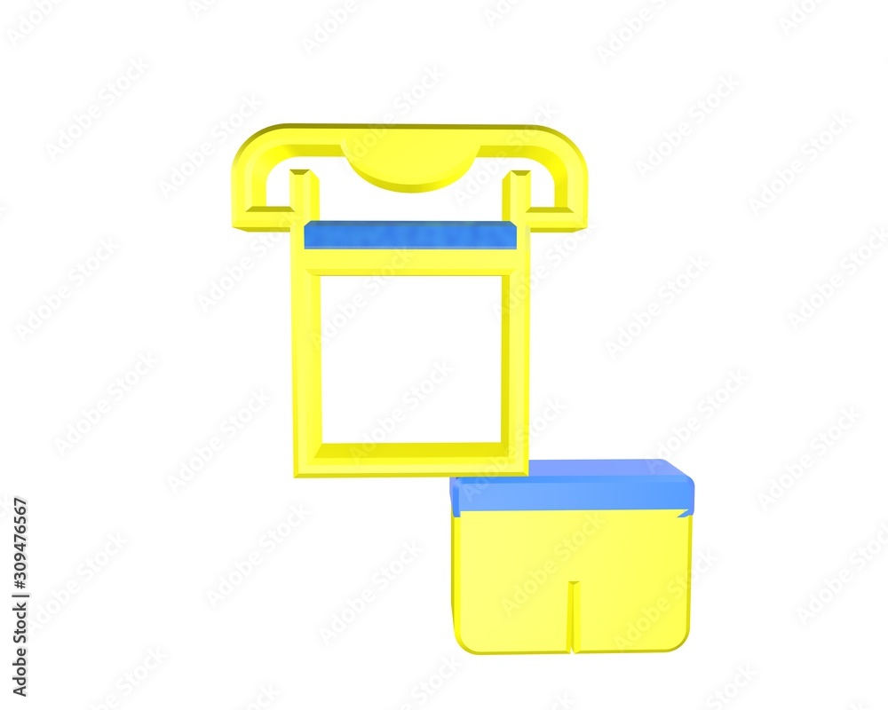 3d illustration of Ukrainian soccer T-shirt