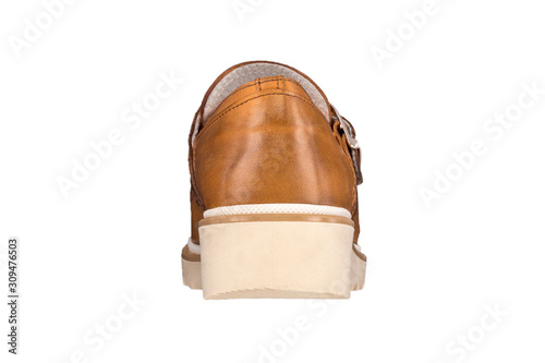 italian leather shoes, boots , moccasin, sport shoes,sole, on a perfect white background, stock photography
