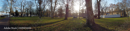 A panoramic view of public park in Bonn, Germany.