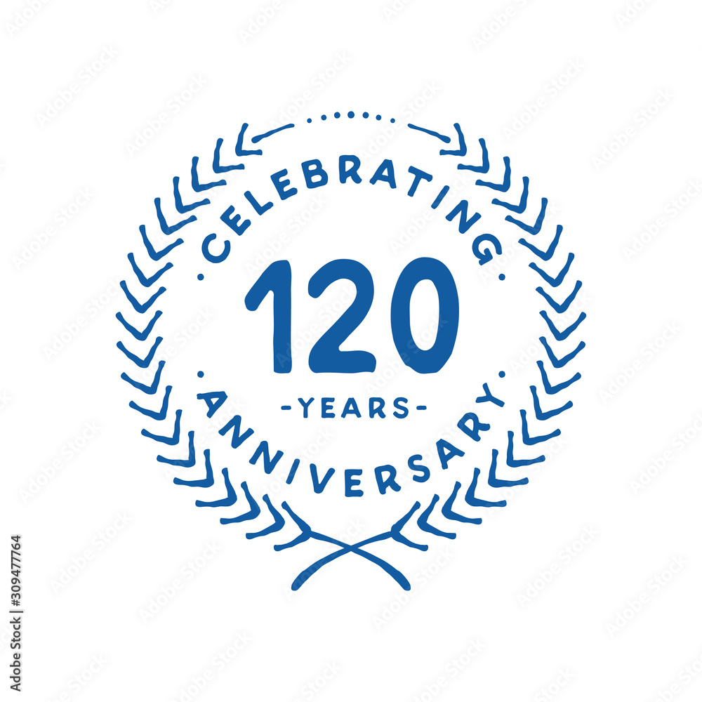 120 years design template. 120th logo. Vector and illustration. 120 years design template. 120th logo. Vector and illustration.