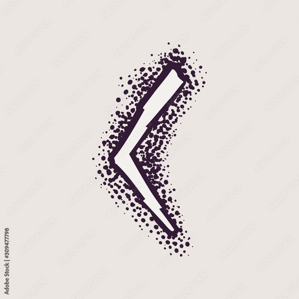 Letter C rune logo on the dots background.