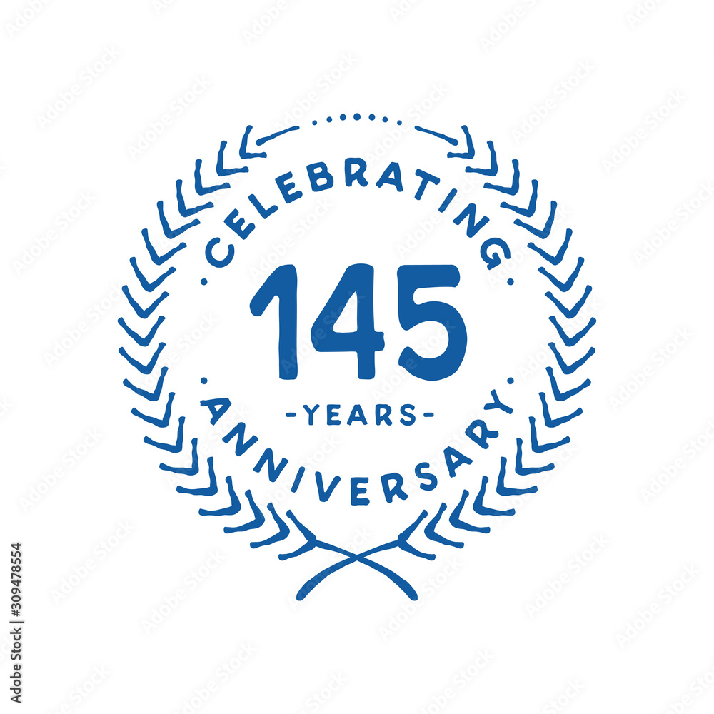 Fototapeta premium 145 years design template. 145th logo. Vector and illustration.