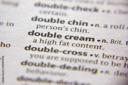 Word or phrase Double cream in a dictionary.