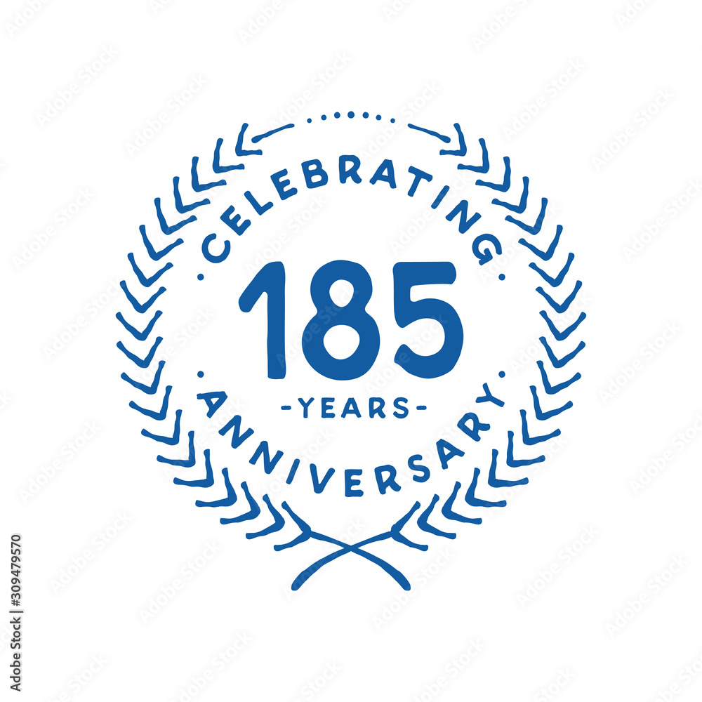 185 years design template. 185th logo. Vector and illustration. 185 years design template. 185th logo. Vector and illustration.
