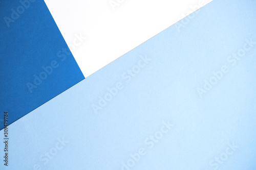 Abstract background of three trending mint colors, white and classic blue.