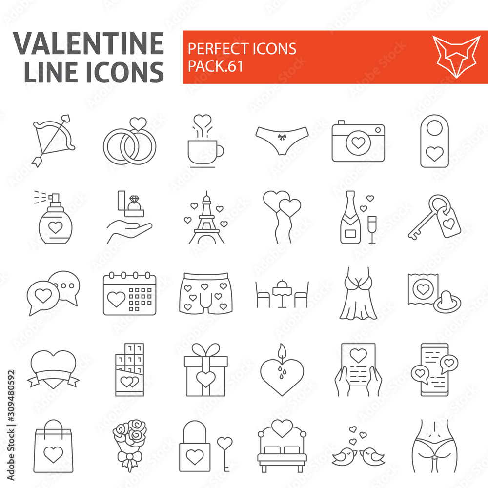 Valentine s day thin line icon set, wedding day symbols collection, vector sketches, logo illustrations, love signs linear pictograms package isolated on white background, eps 10. Valentine s day thin line icon set, wedding day symbols collection, vector sketches, logo illustrations, love signs linear pictograms package isolated on white background, eps 10.