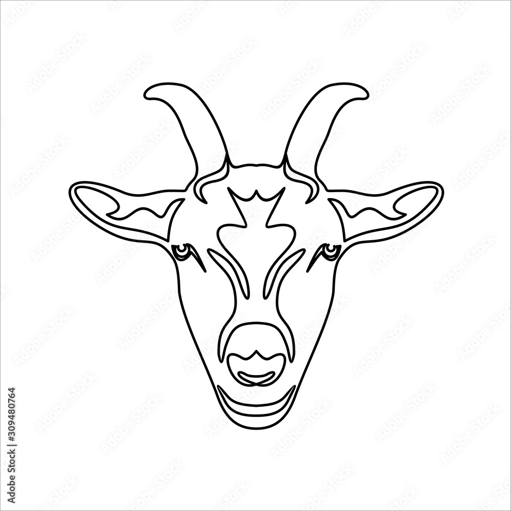goat head.Element In Trendy Style.