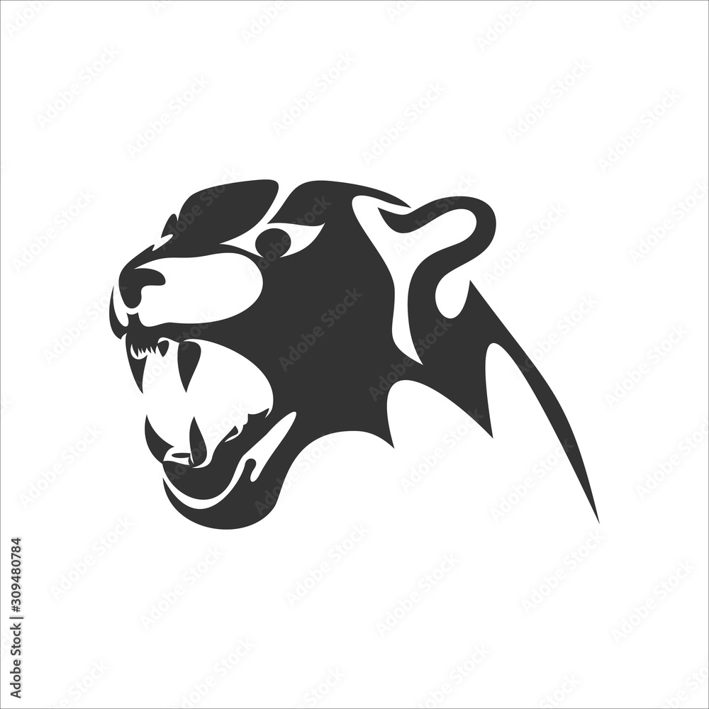 Jaguar head line.Continuous one line Jaguar head line.Continuous one line