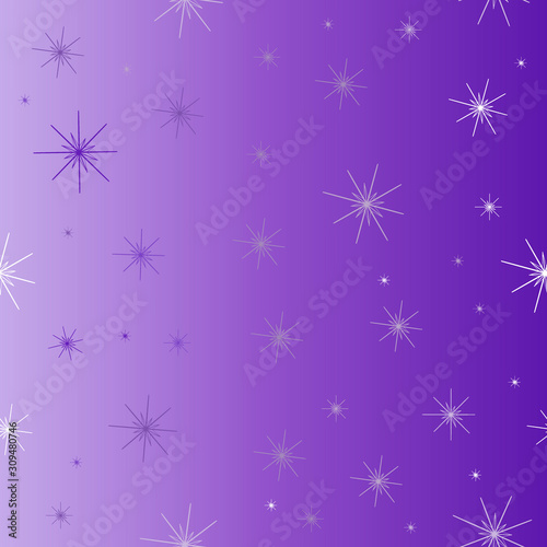 Seamless Christmas pattern. snowflakes on purple background with indigo gradient vector pattern. © Kanstantsin