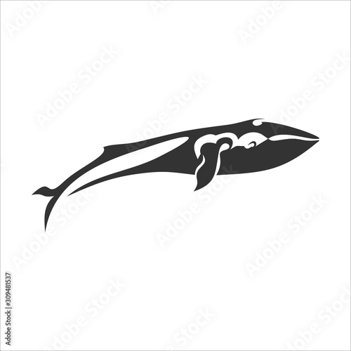 one line whale design silhouette.hand drawn minimalism style illustration