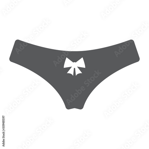 Woman panties glyph icon, valentine and holiday, female underwear sign, vector graphics, a solid pattern on a white background, eps 10.