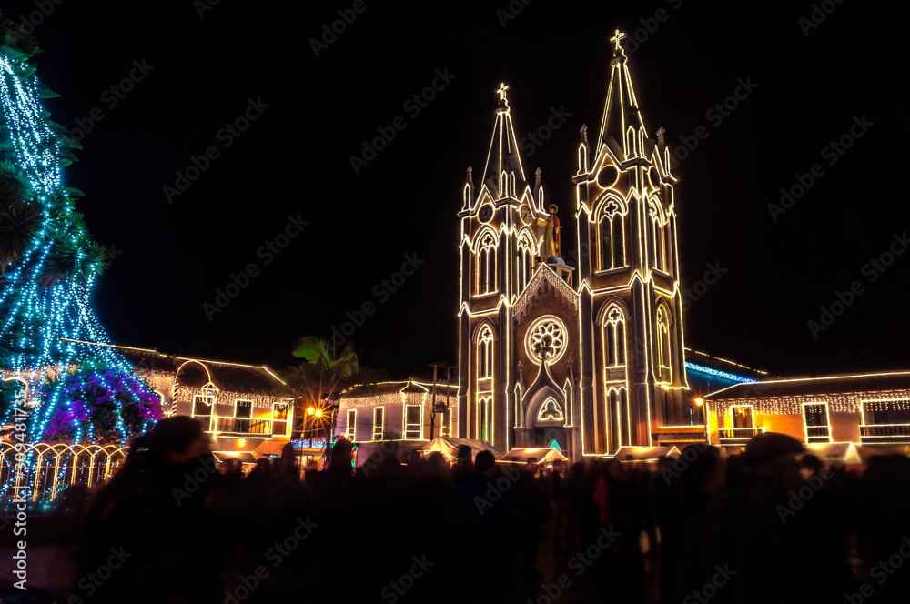 Christmas lighting in Corrales Boyacá Colombia