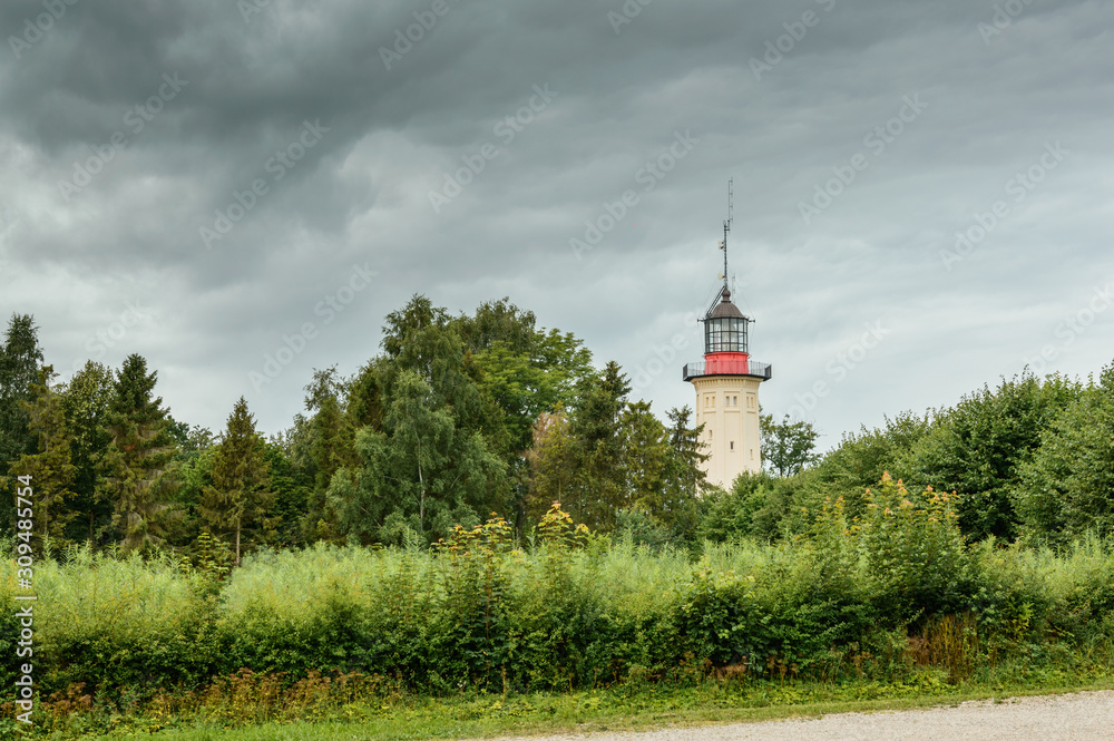 Coast of the Baltic Sea, lighthouse in Rozewie.