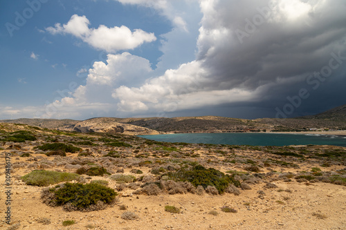 Scenic view at peninsula Prasonisi at the south side of Rhodes island, Greece
