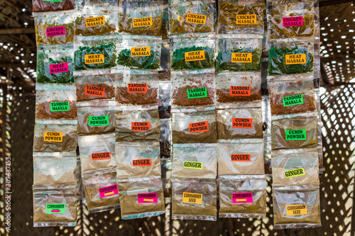 Spice bags in the Indian market