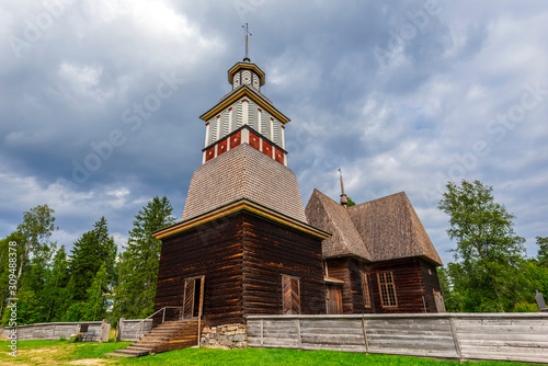 Old wooden church of Petajavesi in Jyvaskyla region of Central Finland. photo