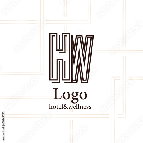 logo abbreviation minimalism style hotel